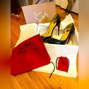 Iriza Black Patent Louboutin Heels